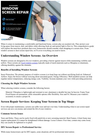 “Screen Store Essentials: Must-Have Products for Homeowners”