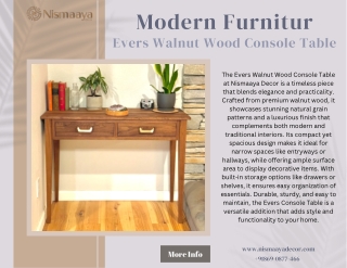 Evers Walnut Wood Console Table