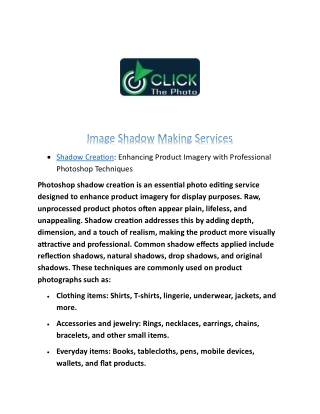 Image Shadow Making Services
