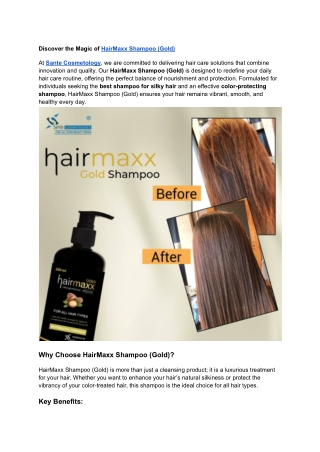 Discover the Magic of HairMaxx Shampoo (Gold)
