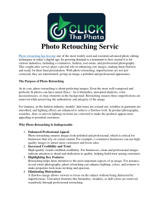 Photo Retouching Servic