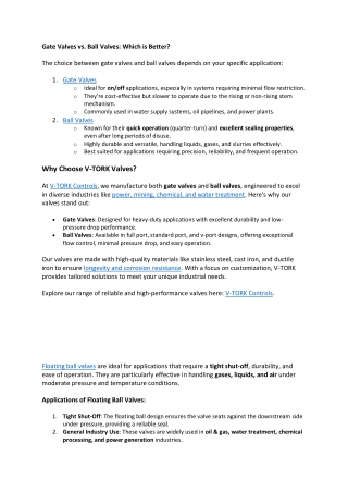 Gate Valves vs. Ball Valves Which is Better