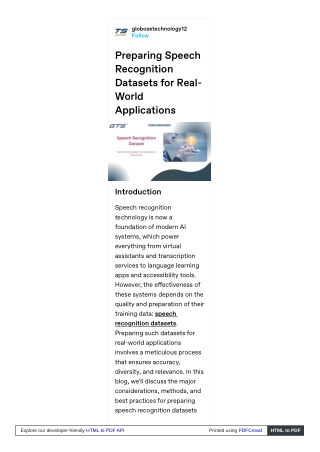 Preparing Speech Recognition Datasets for Real-World Applications