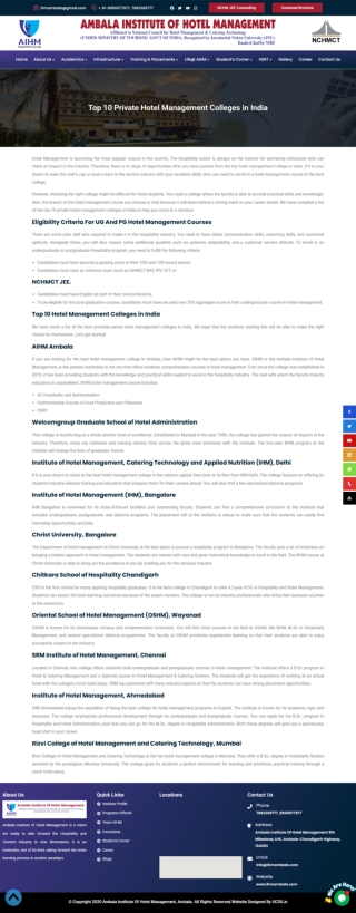 Private hotel management colleges in india