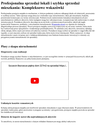 Skup nieruchomości: Transakcje mieszkaniowe i szybka sprzedaż mieszkania