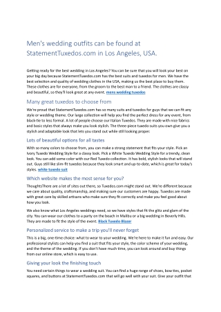 mens wedding tuxedos
