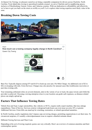 How Much Do Towing Companies Charge in Charlotte?