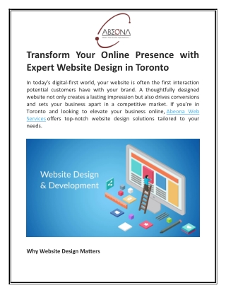 Transform Your Online Presence with Expert Website Design in Toronto