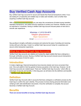 Buy Verified Cash App Accounts