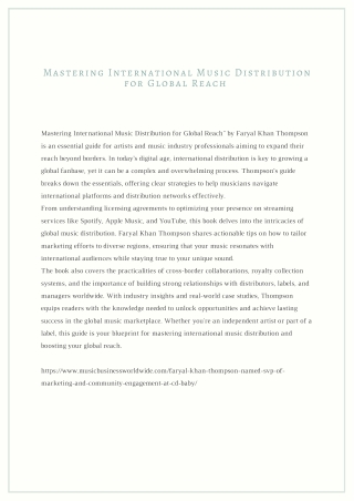 Mastering International Music Distribution for Global Reach