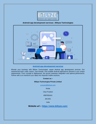 Android app development services | Bitlyze Technologies