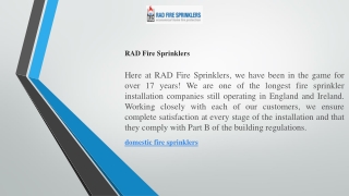 Domestic Fire Sprinklers - Protect Your Home