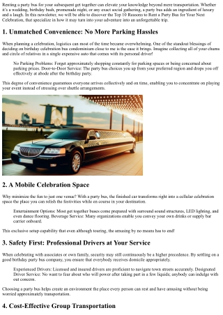 Top 10 Reasons to Rent a Party Bus for Your Next Celebration