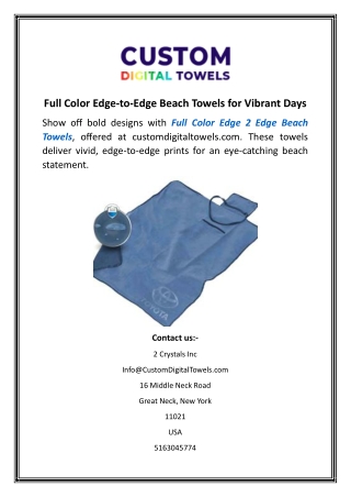 Full Color Edge-to-Edge Beach Towels for Vibrant Days