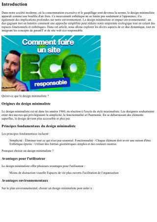 Design minimaliste et impact environnemental : un duo gagnant