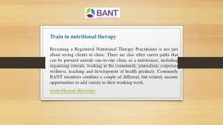 Nutritional Therapy – Improve Your Health with Expert Guidance