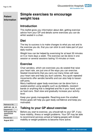 Simple Exercises to Encourage Weight Loss: Easy Workouts for a Healthier You