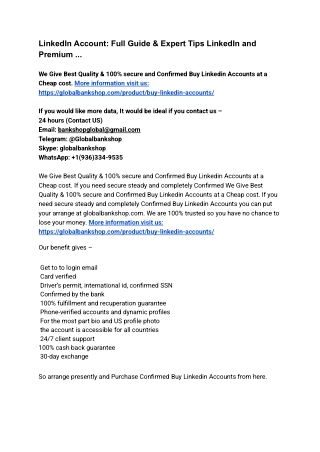 LinkedIn Account_ Full Guide & Expert Tips LinkedIn and Premium