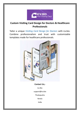 Custom Visiting Card Design for Doctors & Healthcare Professionals