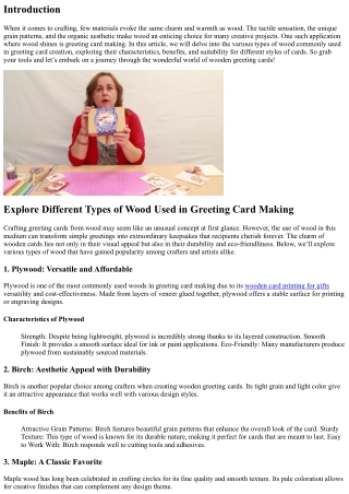 “Explore Different Types of Wood Used in Greeting Card Making”
