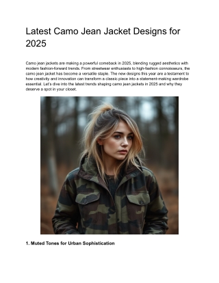 Latest Camo Jean Jacket Designs for 2025