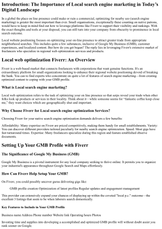 From Zero to Hero: Boosting Your Local website positioning with Fiverr