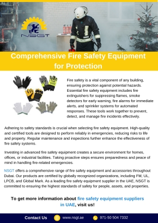 Comprehensive Fire Safety Equipment for Protection