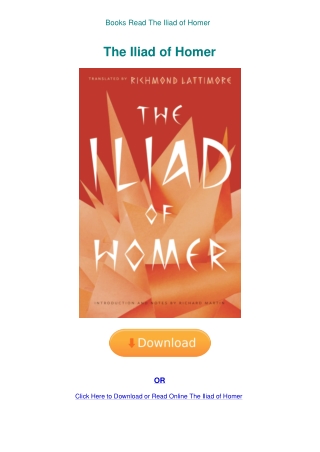 Books Read The Iliad of Homer
