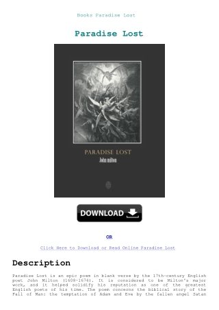 Books  Paradise Lost