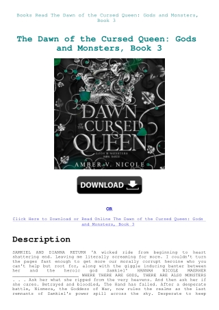 Books Read The Dawn of the Cursed Queen Gods and Monsters  Book 3