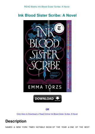 READ Books Ink Blood Sister Scribe A Novel