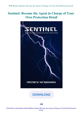 PDF Books Sentinel Become the Agent in Charge of Your Own Protection Detail