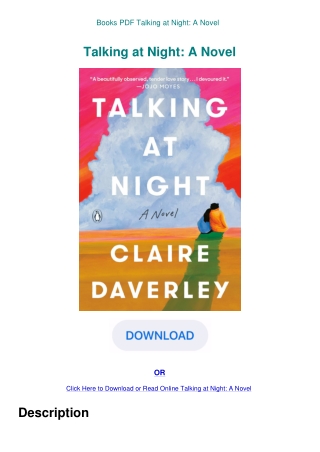 Books PDF Talking at Night A Novel
