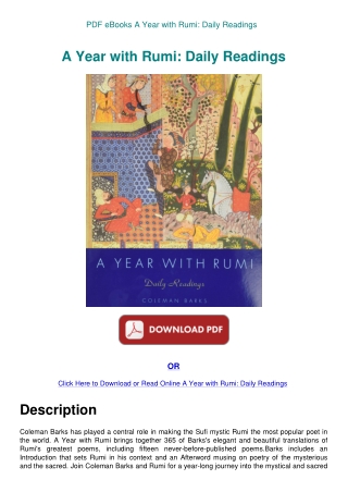 PDF eBooks A Year with Rumi Daily Readings