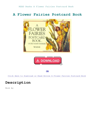 READ Books A Flower Fairies Postcard Book
