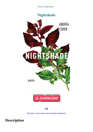 Books  Nightshade