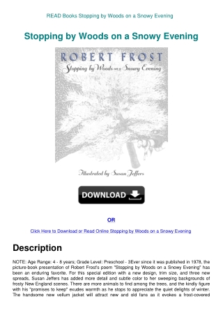 READ Books Stopping by Woods on a Snowy Evening