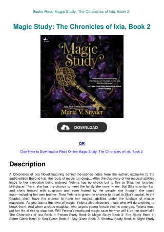 Books Read Magic Study The Chronicles of Ixia  Book 2