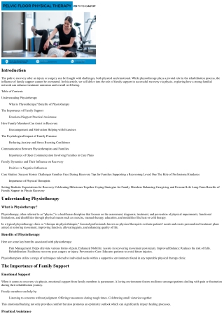 “The Role of Family Support in Successful Recovery via Physio”