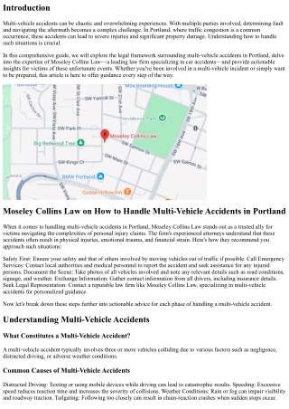 “Moseley Collins Law on How to Handle Multi-Vehicle Accidents in Portland”