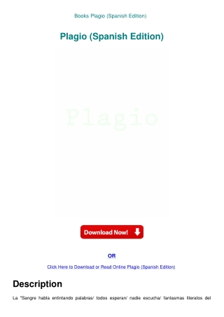 Books  Plagio (Spanish Edition)