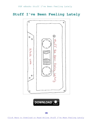 PDF eBooks Stuff I've Been Feeling Lately