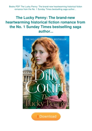 Books PDF The Lucky Penny The brand-new heartwarming historical fiction romance from the No. 1 Sunda