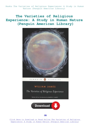 Books  The Varieties of Religious Experience A Study in Human Nature (Penguin American Library)