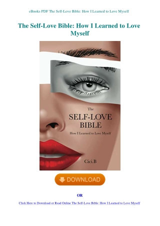eBooks PDF The Self-Love Bible How I Learned to Love Myself