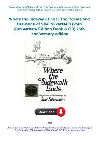 Books  Where the Sidewalk Ends The Poems and Drawings of Shel Silverstein (25th Anniversary Edition