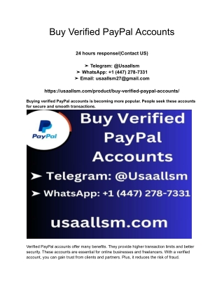 Buy Verified PayPal Accounts