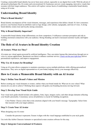 “How to Create a Memorable Brand Identity with an AI Avatar”