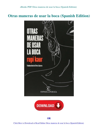 eBooks PDF Otras maneras de usar la boca (Spanish Edition)