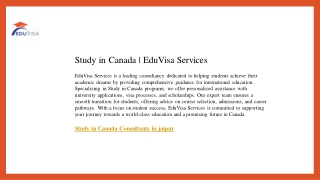 Study in Canada  EduVisa Services